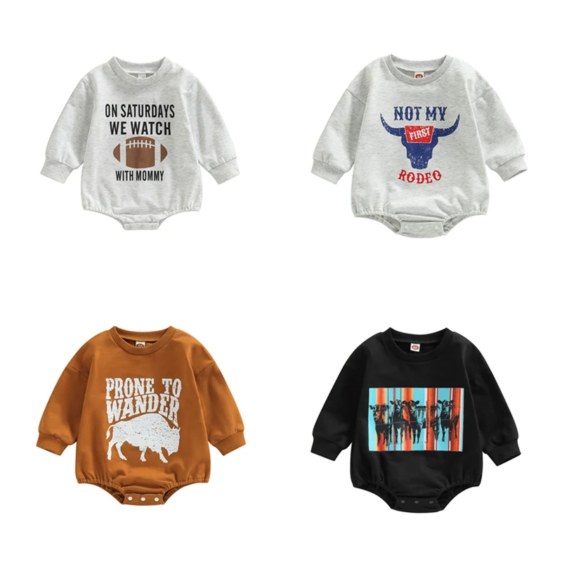 

Baby Bodysuits Clothes Newborn Infant Girls Boys Letter Print Round Neck Long Sleeve Jumpsuits Autumn Winter Casual Clothing
