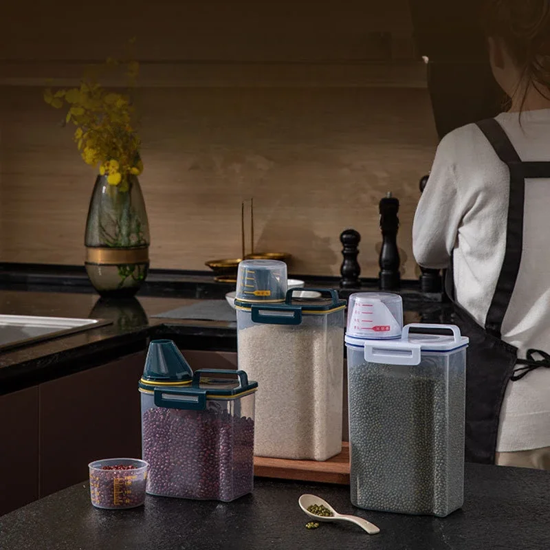Герметичный контейнер для хранения круп влагостойкое ведро риса с защитой от
