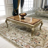 european style tea table rectangular solid wood veneer tea table combination living room fashion neoclassical tea table