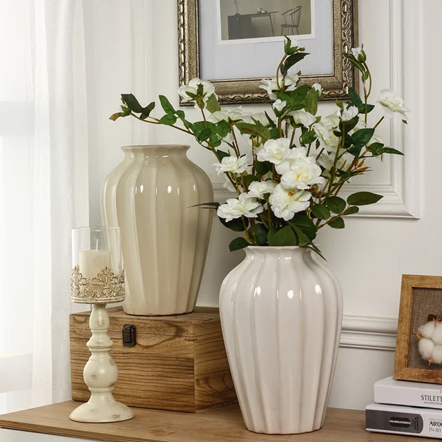 American ceramic vase living room desktop flower arrangement creative European style porch TV cabinet decorative ornaments 1