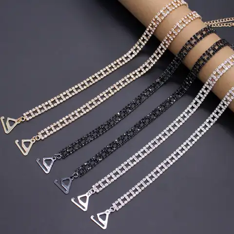 Free shipping New Silver Plated Metallic Sexy Rhinestone Bra Straps For Women Elegant Crystal Bra Shoulder Lingerie Accessories