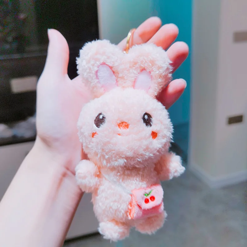 

2023 Cute cartoon cherry bunny doll plush pendant small doll doll