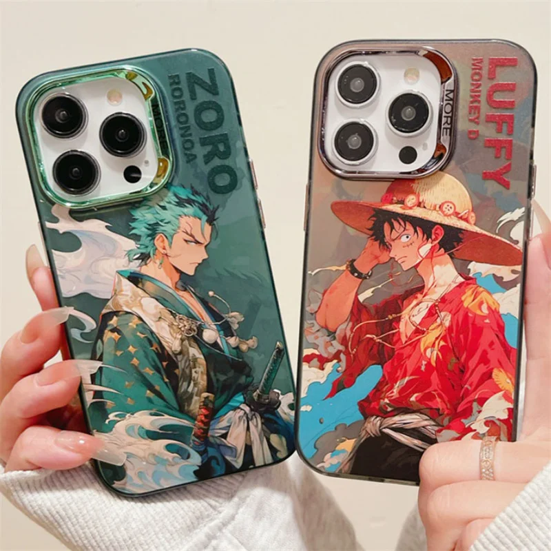 Прозрачный чехол с аниме O-One Piece Luffy Hat Roronoa Zoro Aurora для iPhone 15 14 13 12 11 Pro Max Plus, защитный чехол с покрытием