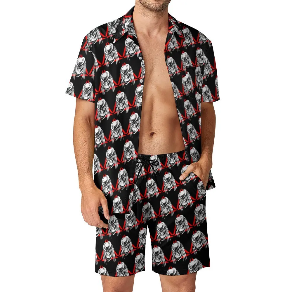 

2 Pieces Pantdress Predator Movie Alien 19 High Grade Men's Beach Suit Graphic Cool Going Out Eur Size