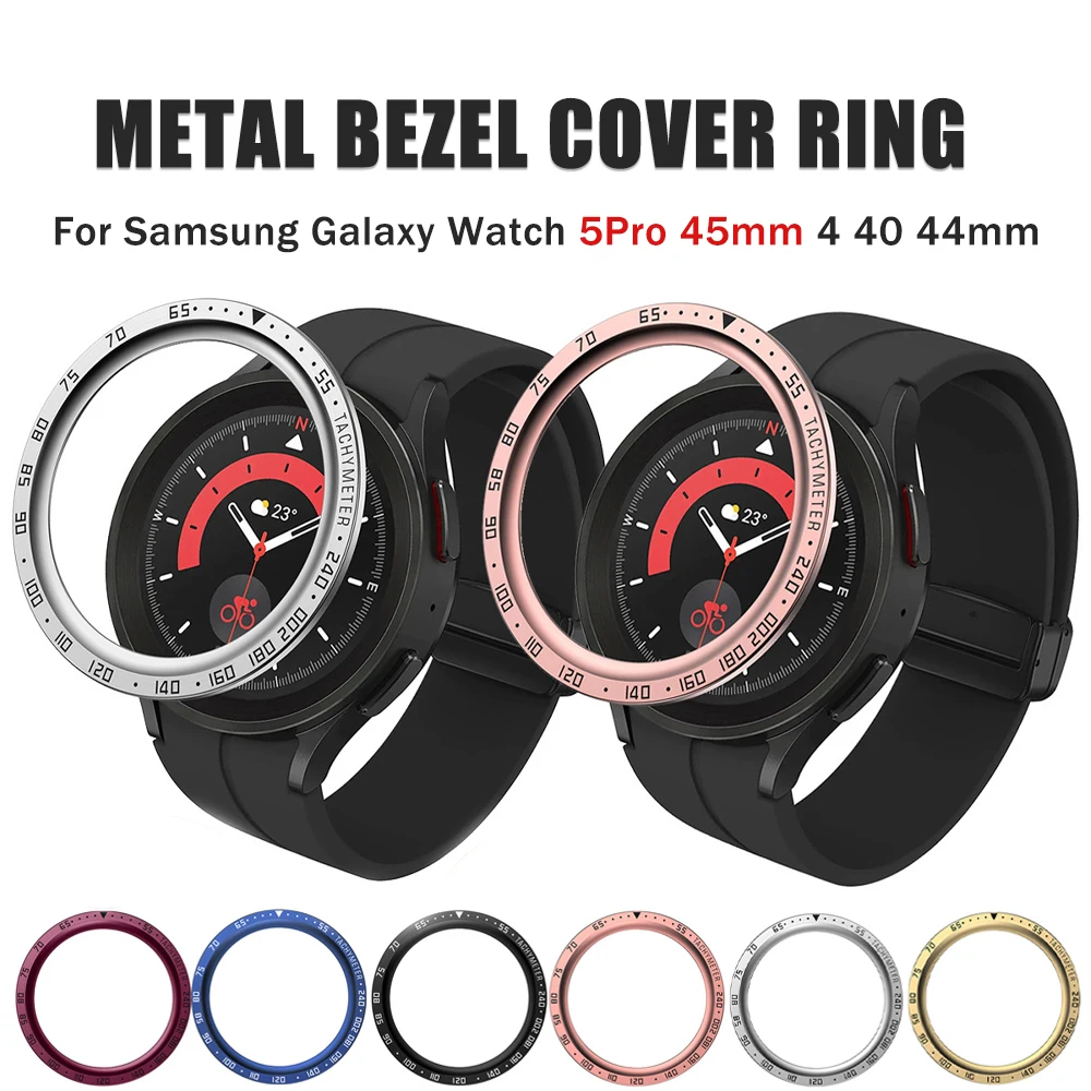 

Metal Decor Cover Ring for Samsung Galaxy Watch 4 Classic 46mm 42mm 5 Pro 45mm Case Bumper Bezel Protector Galaxy 5 40mm 44mm