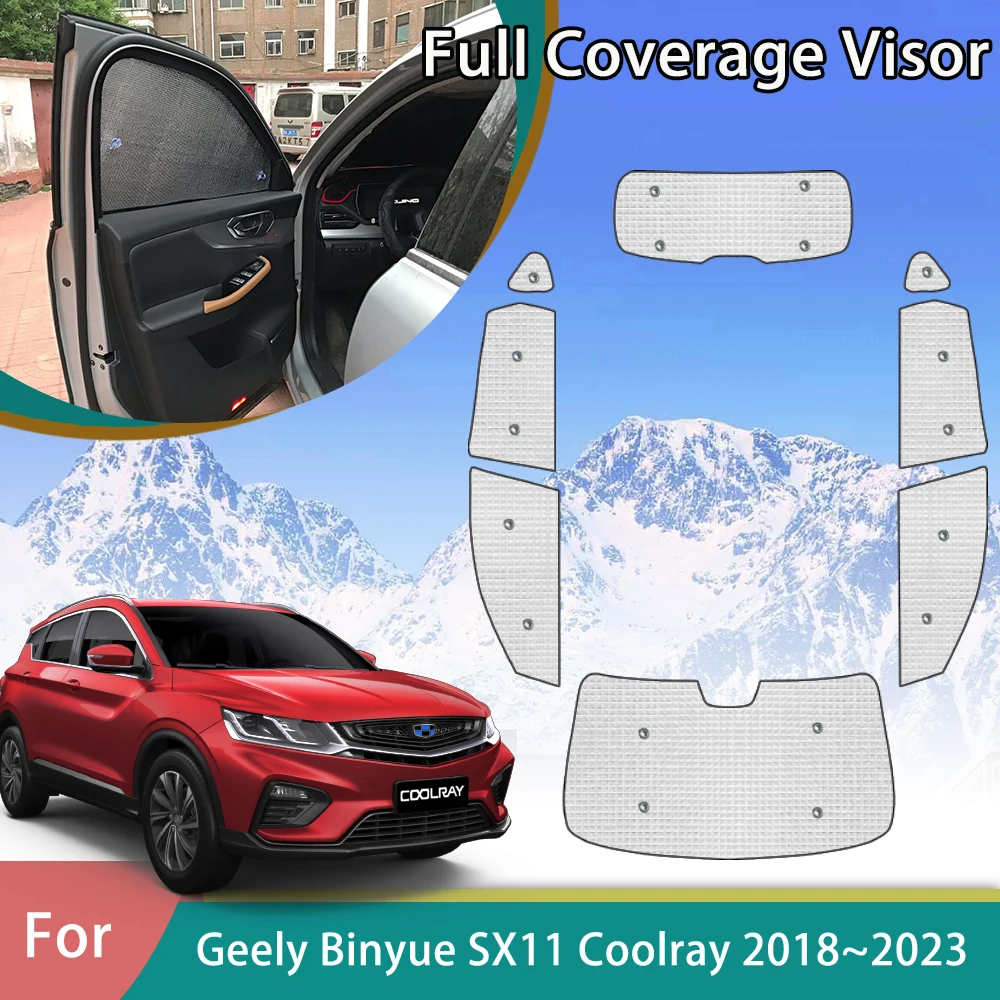 

Car Sun Visor For Geely Binyue SX11 Geely Coolray Proton X50 2018~2023 2022 Auto Accessories Sunshades Window Curtains Stickers
