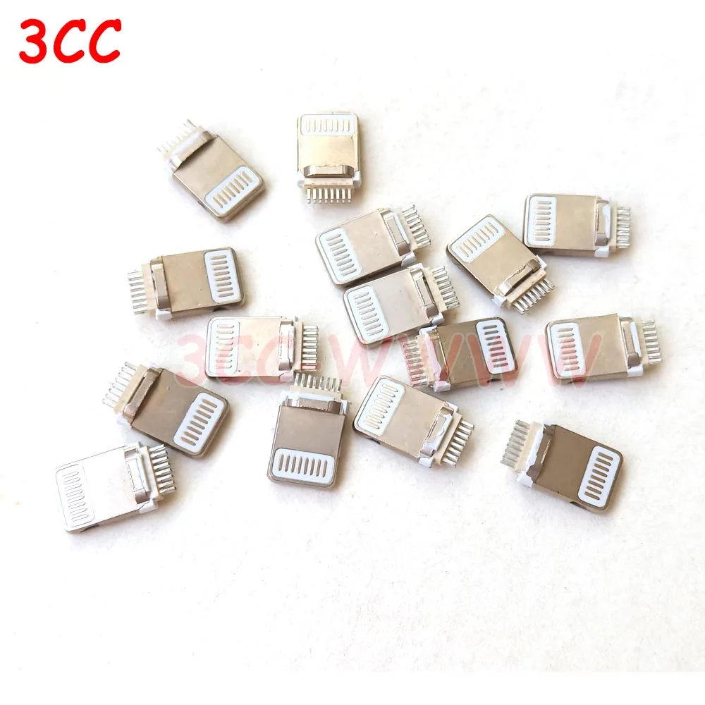 50pcs Lightning Dock USB Plug No With Chip Board Male Connector Welding Data OTG Line Interface DIY Data Cable For iphone