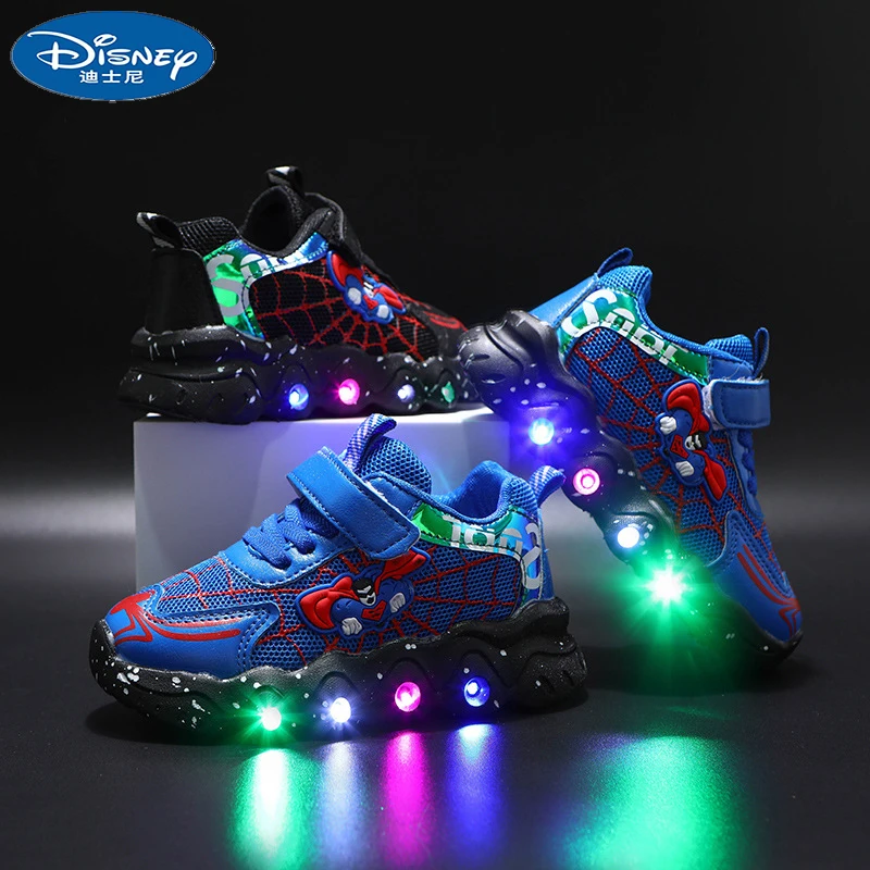 

Spider-Man Superman Children's Sneakers Disney Cute Children's Shoes LED Lighting Non-slip Wear-resistant Outdoor Sports