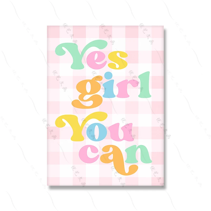 

Розовая Настенная Печать На Холсте С Цитатой Для Девочек, Стиль, Декор Для Офиса, Спальни