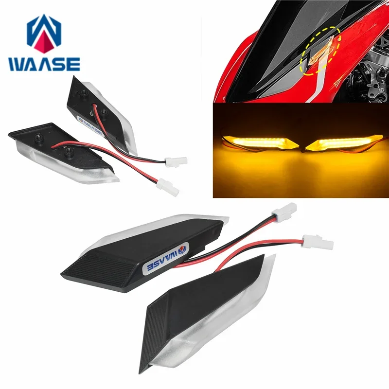 

waase для Ducati Panigale V2 2020-2023/Panigale V4 V4S V4R 2018-2023 передние зеркала указатель поворота светодиодный индикатор