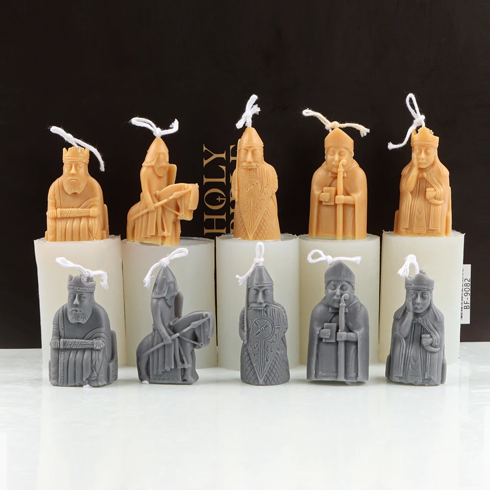

DIY King Queen Minister Warrior Knight Candle Molds For Candle Making Aroma Soy Wax Soap Polymer Clay Plaster Epoxy Resin Moulds