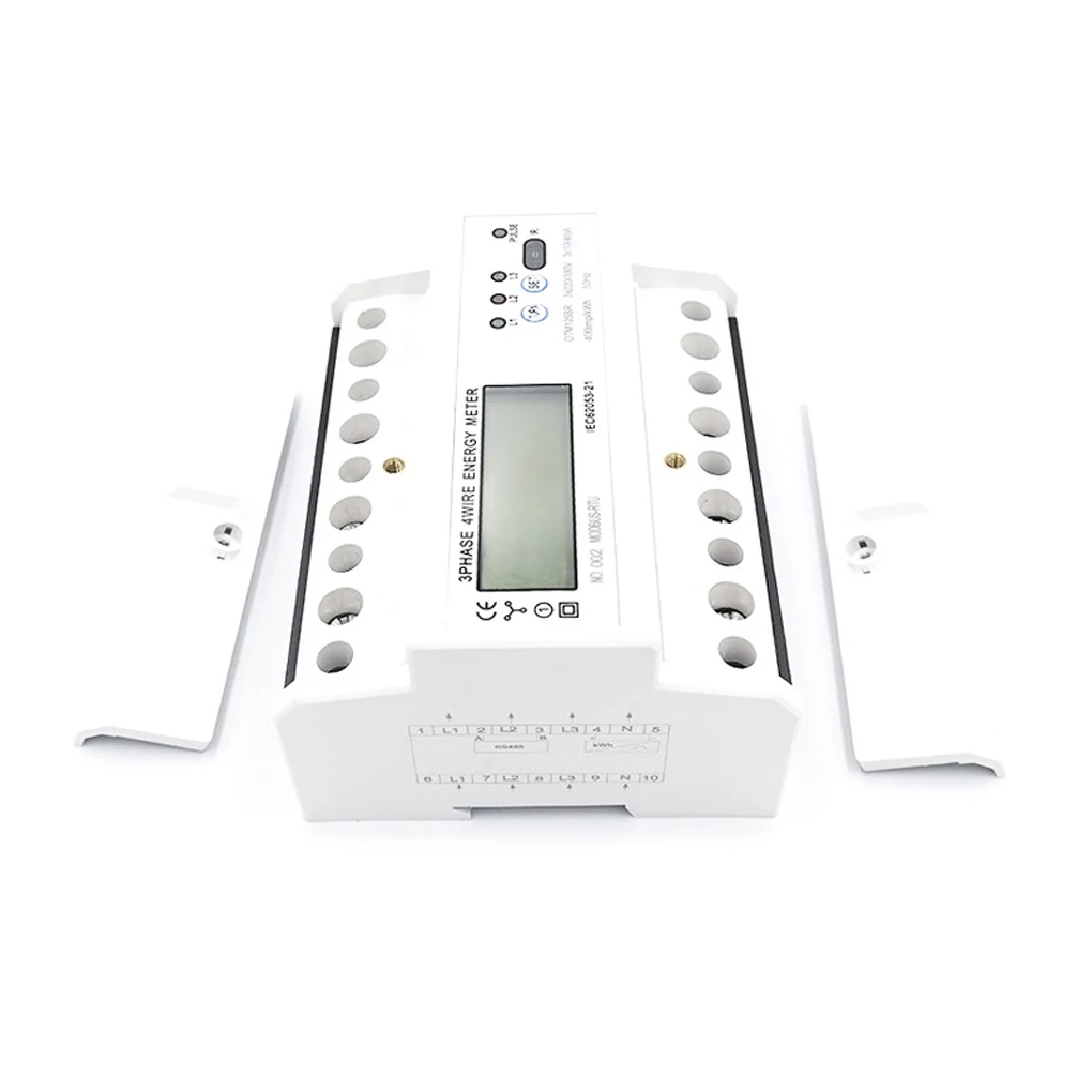 

DIN Rail Electric Energy Meter Remote Checking Portable Rail-mounted LCD Display Dual LED 3 Phase Home School Watt Meters