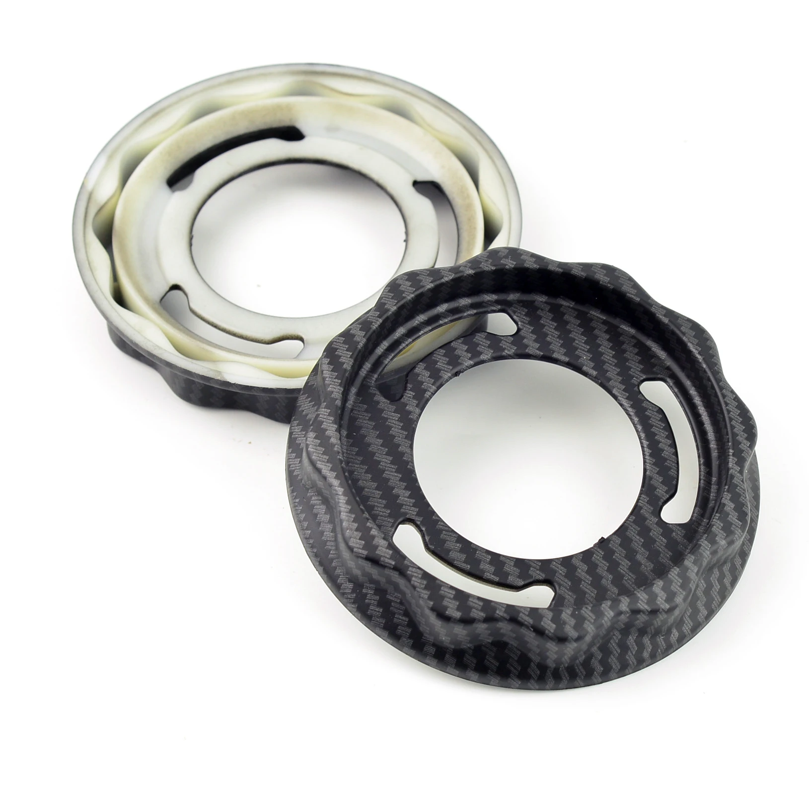 Фото 4pcs 101mm Wheel Center Caps Hex Nuts For RS RC RSII Rims Cover 09.24.383 Refits Styling Car Hub Cover Carbon Fibre Silver №5