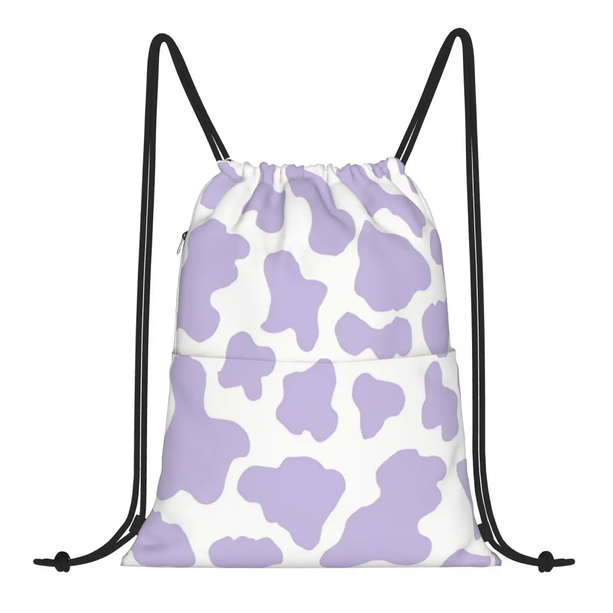 

Pastel Purple Cow Print Aesthetic Art Pattern Students Casual Foldable Backpack Women Men Fitness Hiking Bags