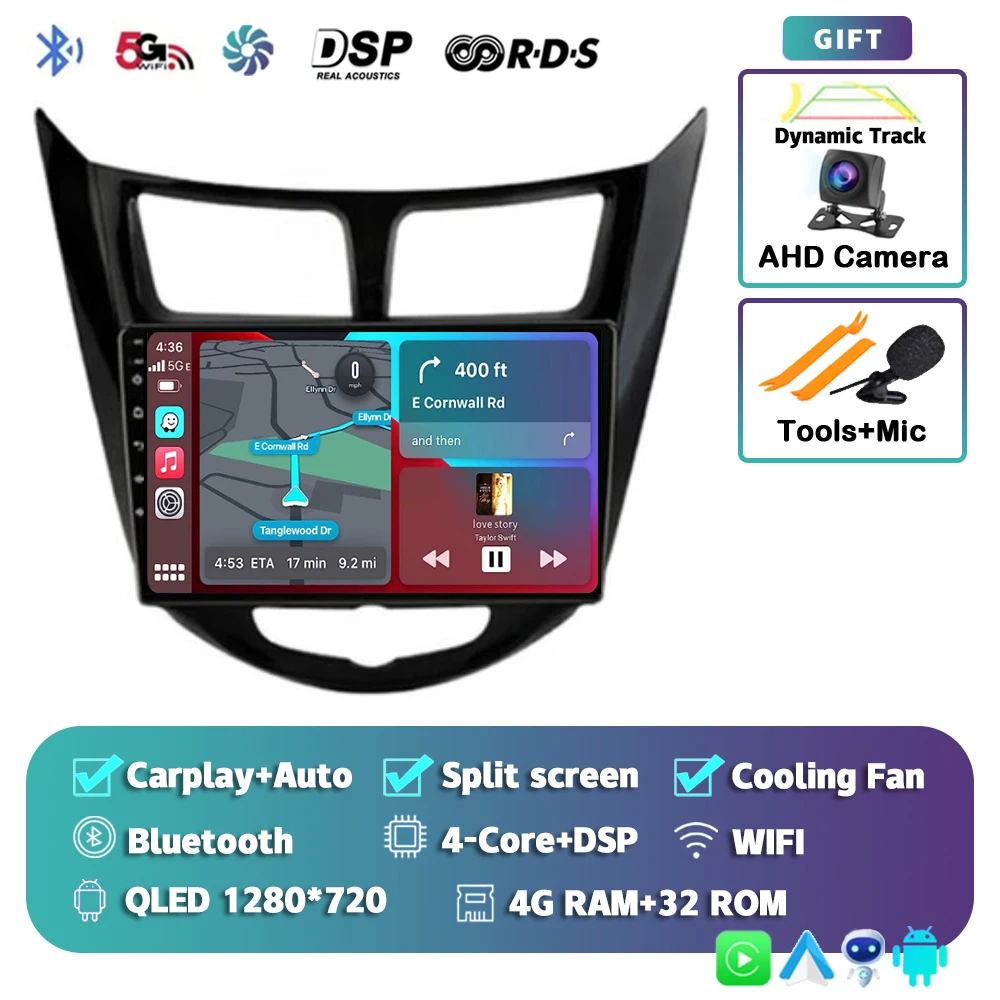 

Android 15 для Hyundai Solaris Verna Accent 1 2010-2016 Автомобильный радиоприемник Навигация GPS Мультимедийный видеоплеер 2din DVD Головный блок Аудио