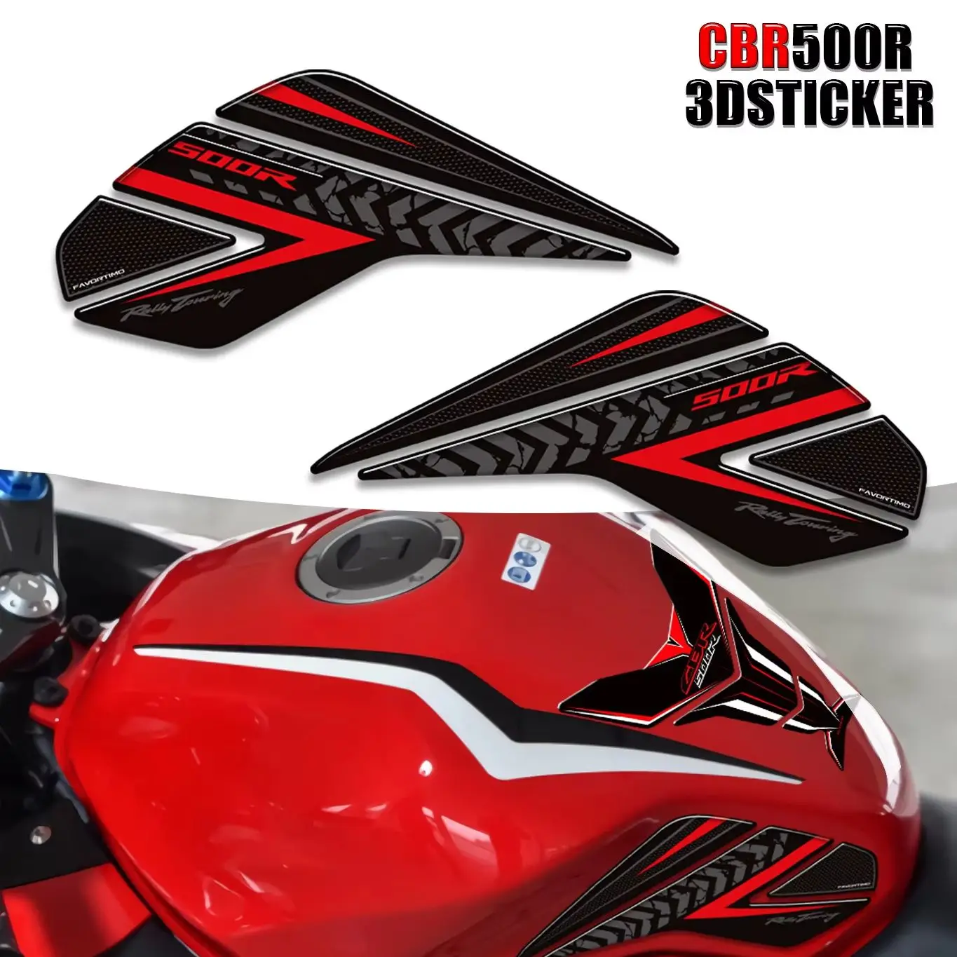Фото CBR500R для Honda 2024, аксессуары для мотоциклов, топливный бак, 3d защитная наклейка, клейкие наклейки №2
