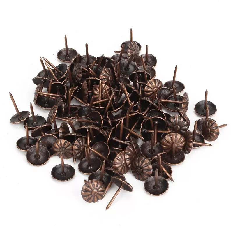 

2022 Upholstery Nails Bronze Metal Tags For Furniture Sofa Decoration 100pcs Elegant Vintage 11mm*16mm