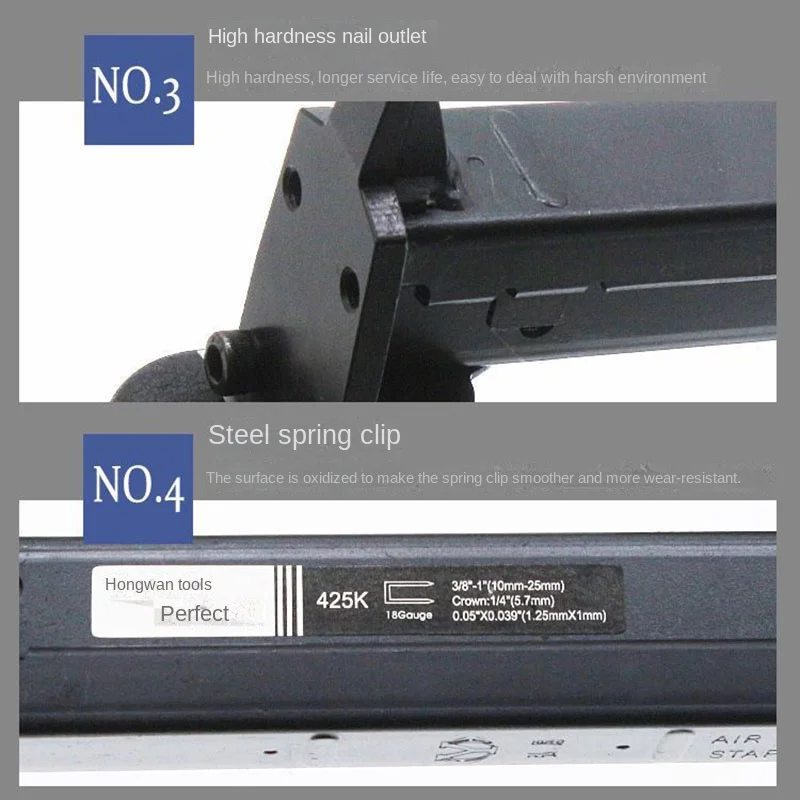 НОВЫЙ Пневматический гвоздезабивной пистолет 425K деревообрабатывающий Железный