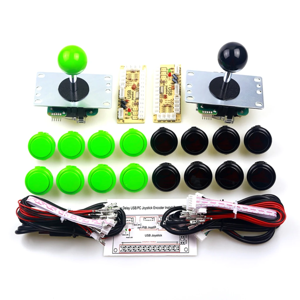 

2 Players Arcade Game Controller DIY Parts Set USB PC Joystick Encoder Push Buttons Kit Gamepad Accessories