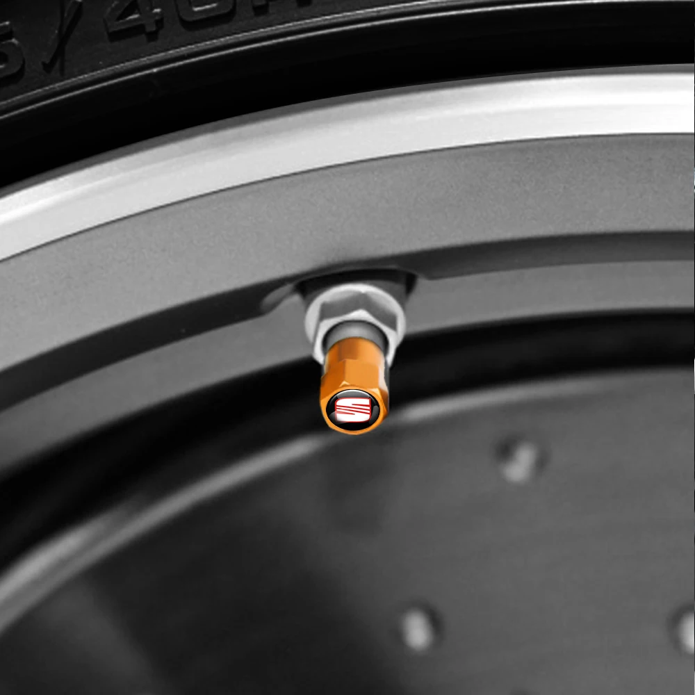 4Pcs Car Wheel Tire Valve Caps Tyre Stem Cover for Seat FR Cordoba Ateca Ibiza Leon Exeo Altea Cupra Arona Bolt-In Accessories