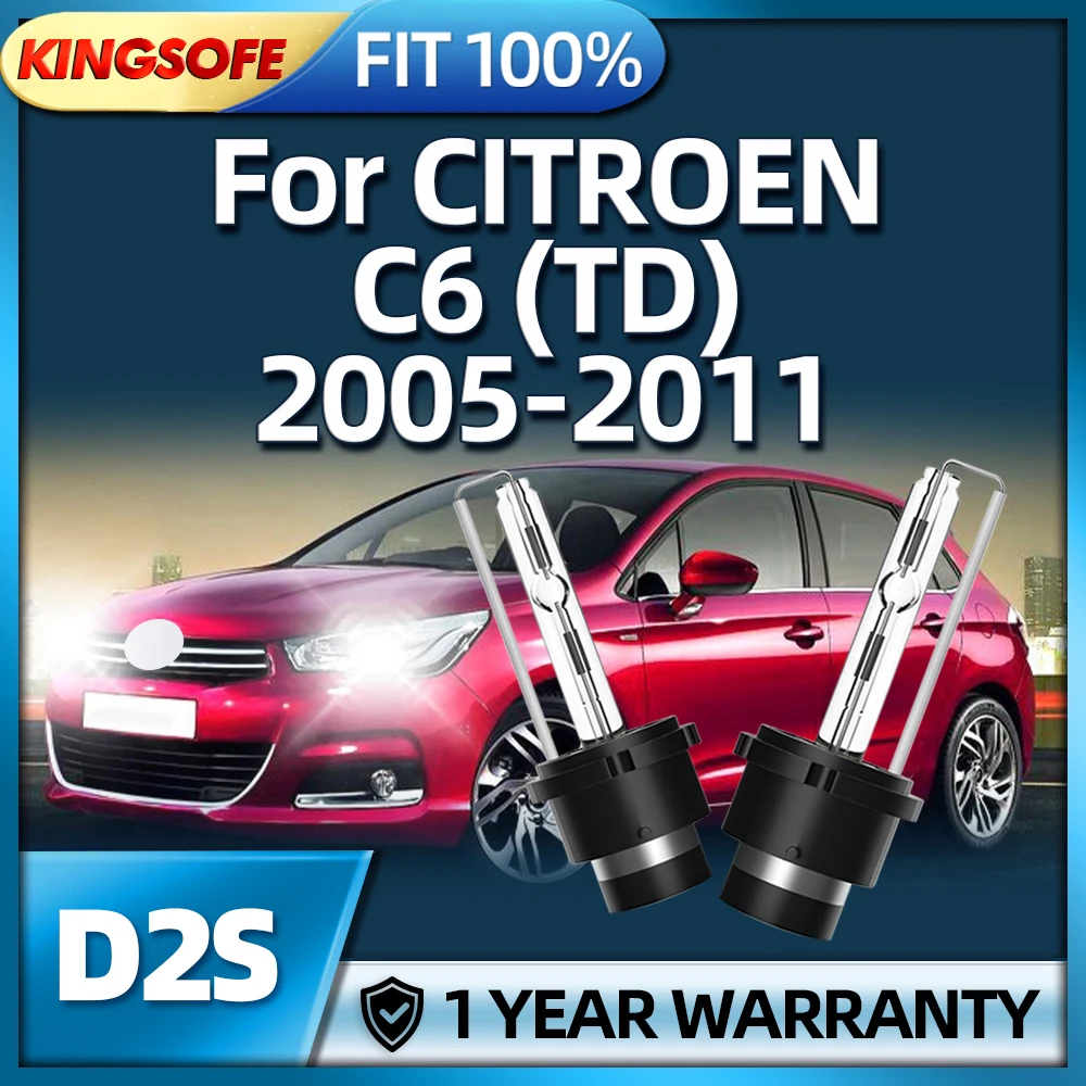 

2 шт., ксеноновые HID-лампы 35 Вт D2S для автомобильных фар, Замена 6000K для CITROEN C6 (TD) 2005 2006 2007 2008 2009 2010 2011