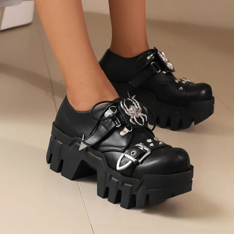 Острые девушки рок заклепки паук в стиле панк мотоцикл металлическое украшение с