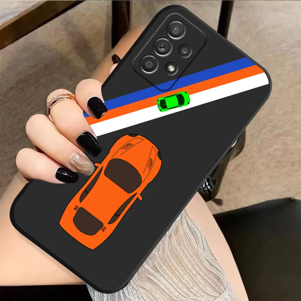 Case For Samsung Galaxy A91 A14 A73 A72 A71 A53 A52 A51 A42 A33 A32 A22 A21S A13 A715F A52S A22S 4G 5G Case Cartoon Sports Car