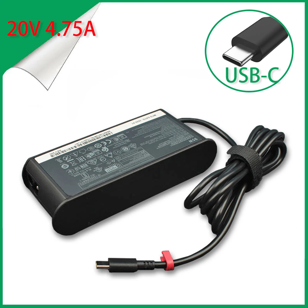 

Type C Charger 95W 20V 4.75A /15V 3A /9V 3A /5V 3A for Lenovo ADLX95YCC3 Adapter YOGA 14S for THINKPAD X1 CARBON T470ST