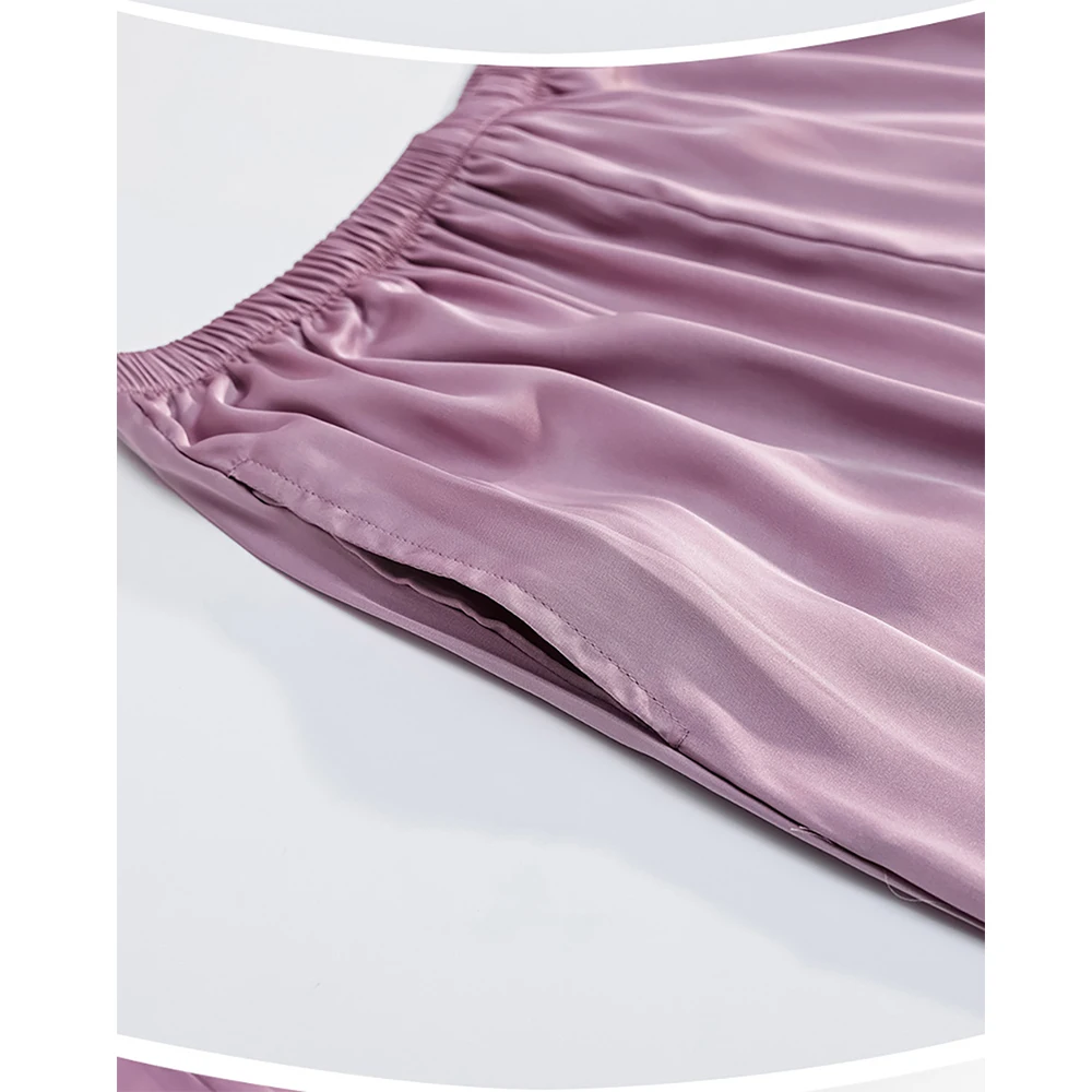 Sexy Lace V Neck Sleepwear Pajamas Spring Summer Ice Silk Pajama Sets for Women Luxury Soft Satin Clothes Breathable Pajama 4XL