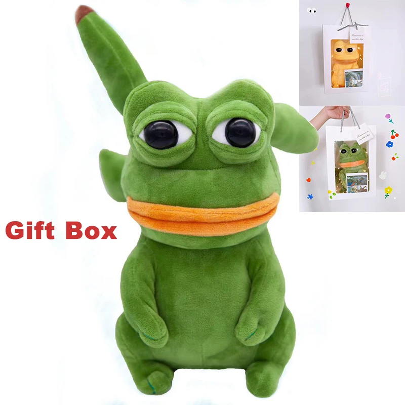 

Новинка, плюшевая лягушка 28 см, лягушонок Пепе, Дженни, песок, лягушка, животное, мягкая плюшевая кукла, игрушки для детей, подарочная коробка
