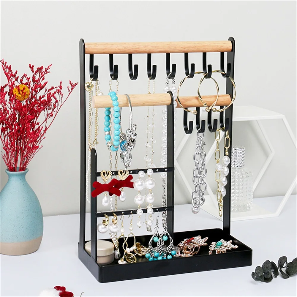 

Earrings Storage Holder Jewelry Display Stand For Earrings Necklaces Bracelets Pendants With Base Jewellery Rack Key Holder