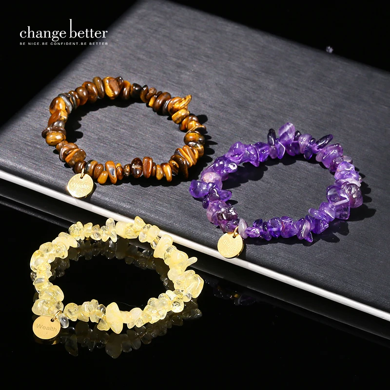 Улучшенный натуральный желтый камень тигровый глаз аметист цитрин чип бусина с