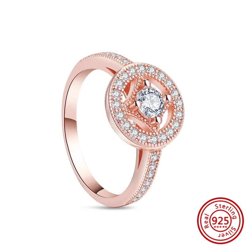 Женские кольца из серебра 925 пробы с цветным фианитом короной и паве |