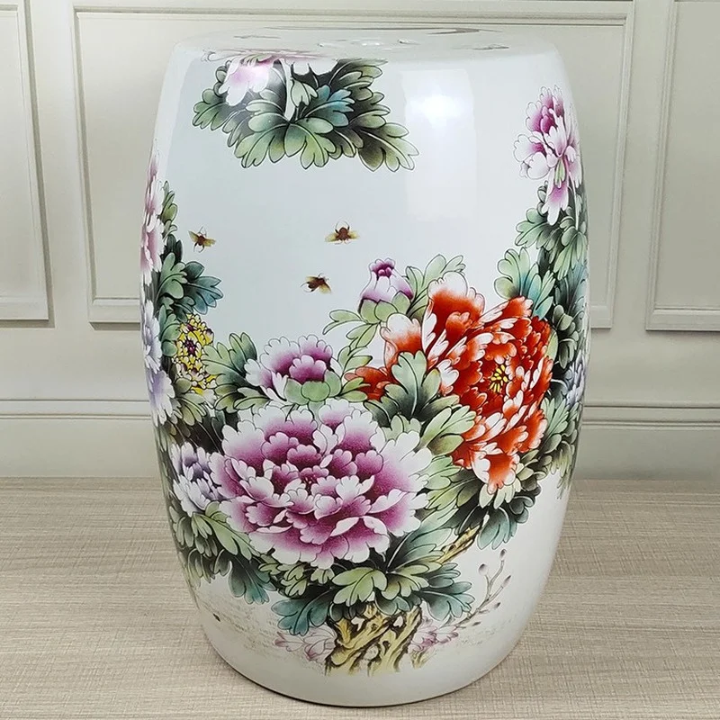 

Jingdezhen Ceramic Stool New Chinese Shoe Changing Stool Artistic Style Ornament Mobile Sitting Pier