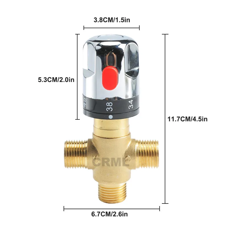 Термостатический кран-смеситель из латуни серебристого цвета