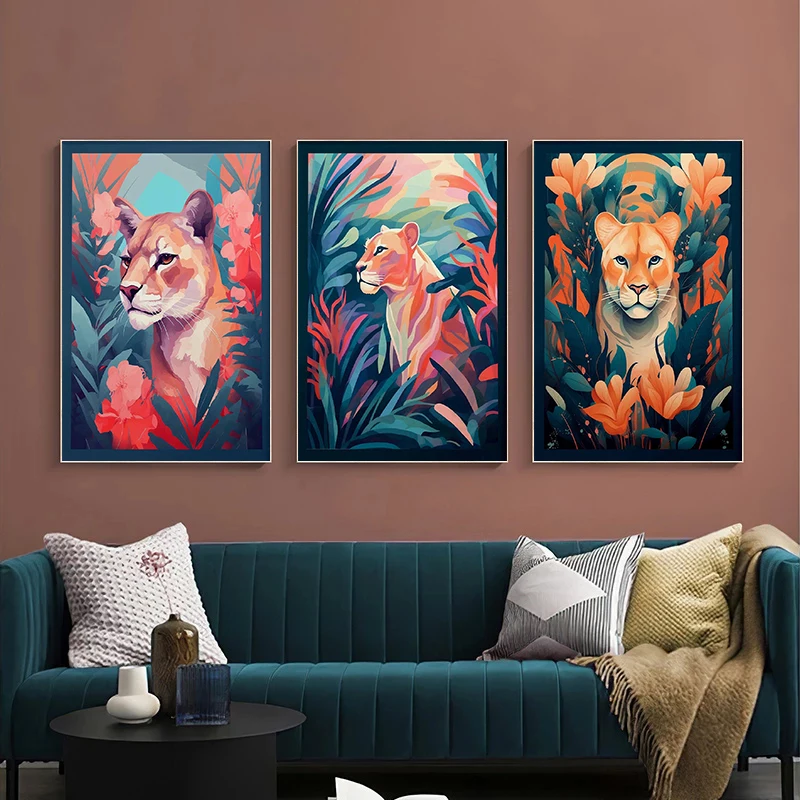 Растительный тропический сад экзотический Тигр Леопард Фламинго животные