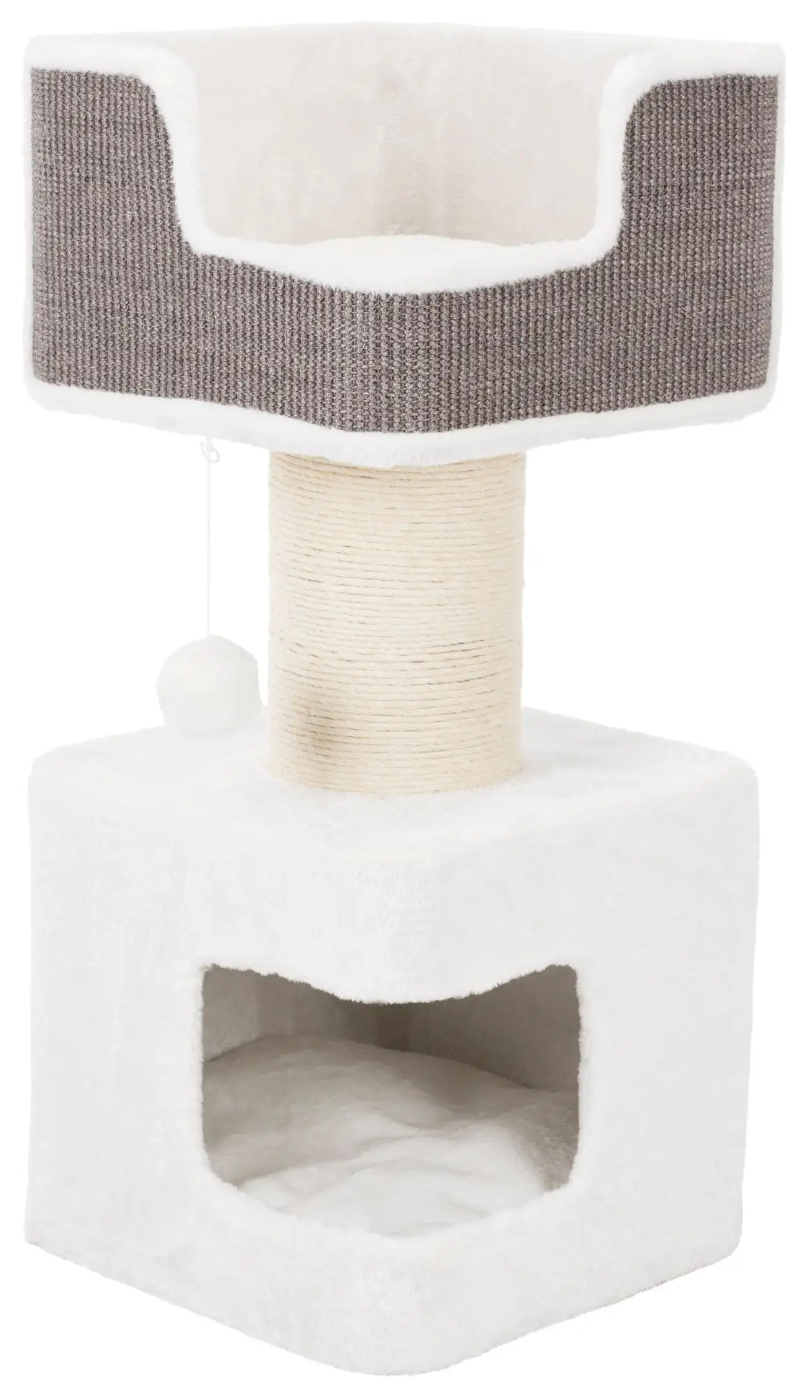 

Ava XXL Jute & Plush 2-Level 34" Tree with Scratching Post & Condo, Gray