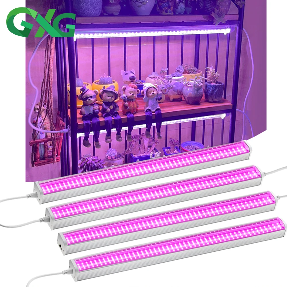 Grow Light 100V-265V Full Spectrum Led Bar Light Per Piante 53Cm Phyto Lamp Con Cavo Di Collegamento Sunshine 4000K 380-780Nm
