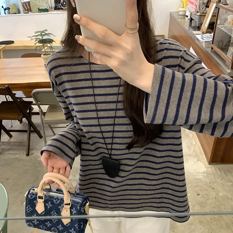 Новое поступление женская футболка свободного кроя с длинными рукавами