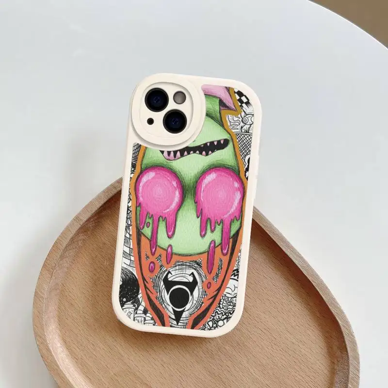 I-InvaderS Z-zimS Phone Case Hard Leather For iPhone 14 13 12 Mini 11 14 Pro Max Xs X Xr 7 8 Plus