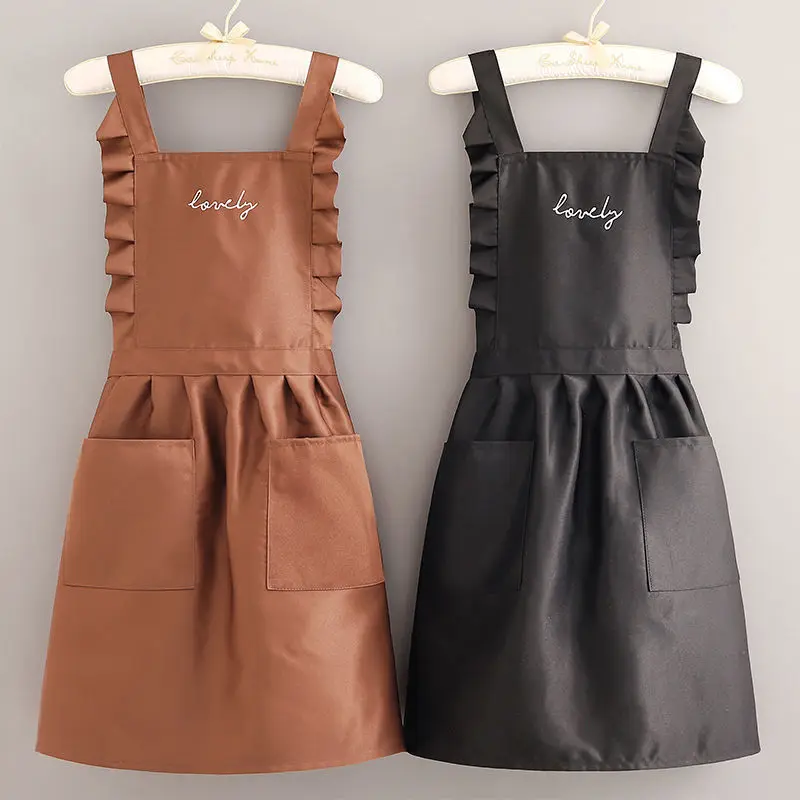 

Korean Style Apron Women's Household Kitchen Breathable Wear-resistant Cooking Waist Adult Internet Popular New Work Clothes