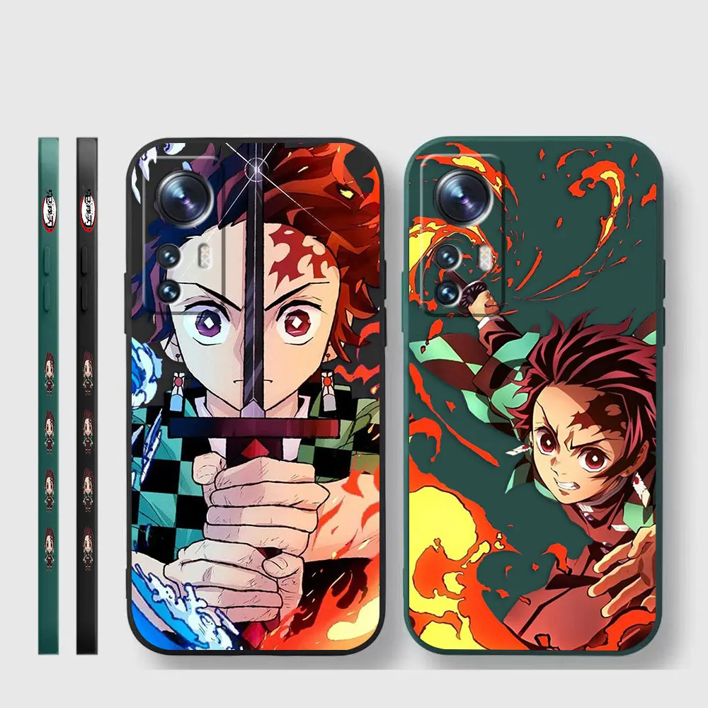 Phone Case For Xiaomi 13 12 12T 12S 11 11T 10 10S 9 Pro Ultra Lite Case Cover Funda Cqoue Shell Capa Anime Demon Slayer Tanjiro