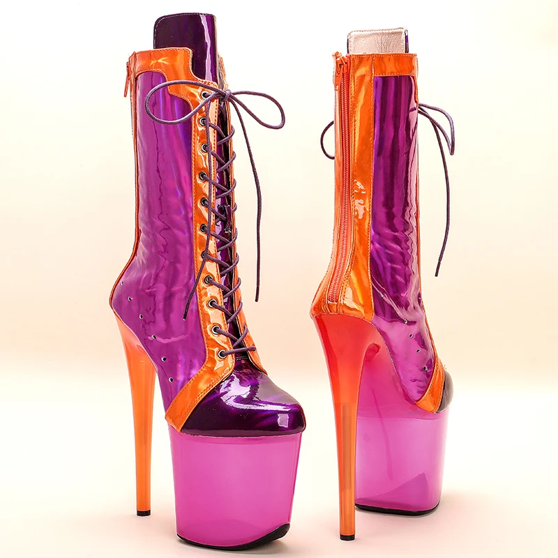 Leecabe 20cm/8inches PU upper Fashion  trendy sexy exotic  High Heel platform   Pole Dancing boot