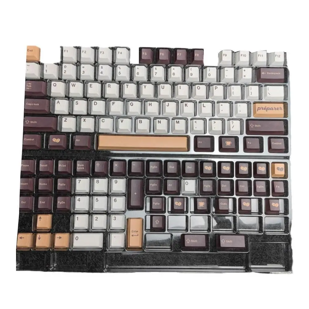 

129 Keys GMK Cafe Keycaps PBT Dye Sublimation Keycap Profile MX Switches Customized Mechanica Keyboards Key Caps