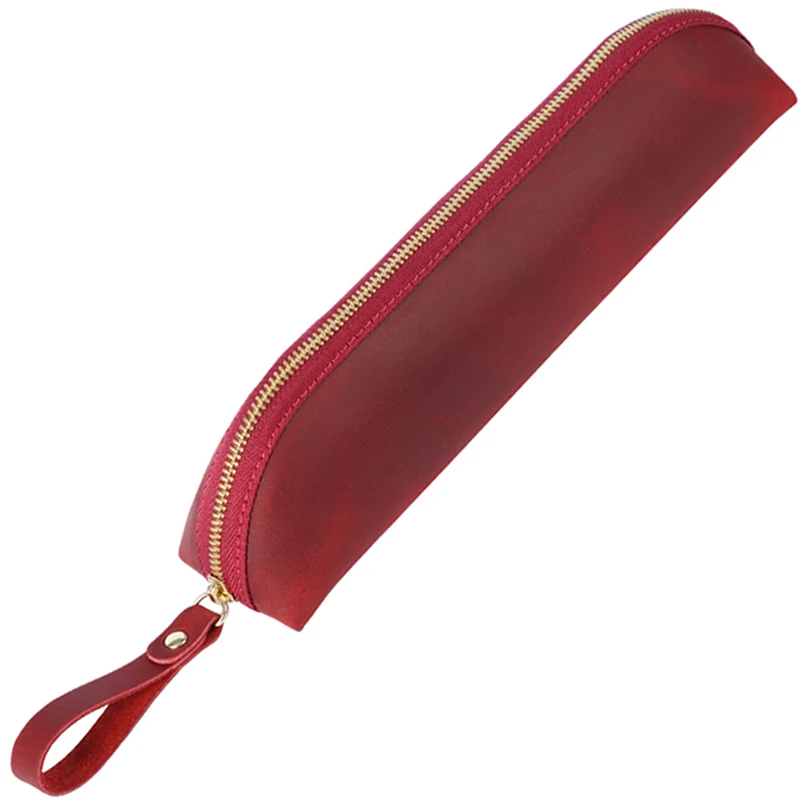 

Handmade Nature Cowhide Pencil Case Pen Organizer Holder Genuine Leather Pencilcase Writng Materials Bag Stationery School Gift
