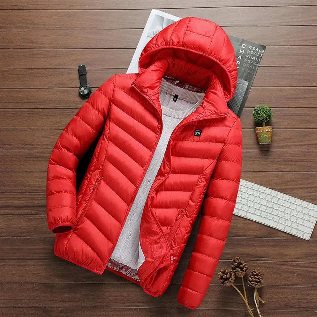 

Men Heated Jacket USB Winter Outdoor Electric Heating Jackets Warm Sprots Thermal Coat Clothing Heatable Cotton jacket