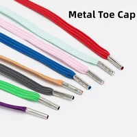 fashion elastic cord sneakers metal shoelace head flat shoelaces quick lace kids adults sports running rubber bands shoestrings