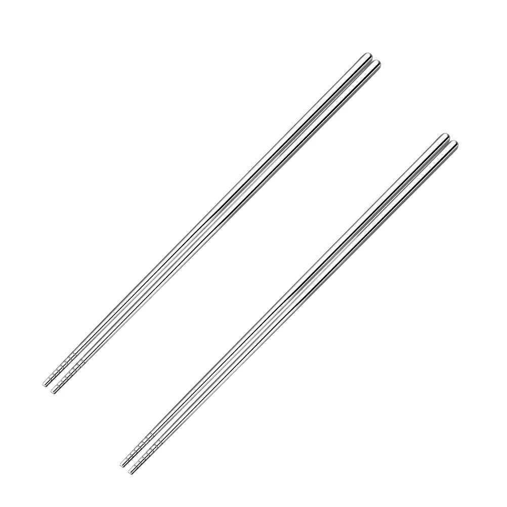 

Chopsticks Metal Chopstick Reusable Cooking Stainless Steelnoodle Pot Hot Koreanset Toddler Fancy Silver Frying Nonslip
