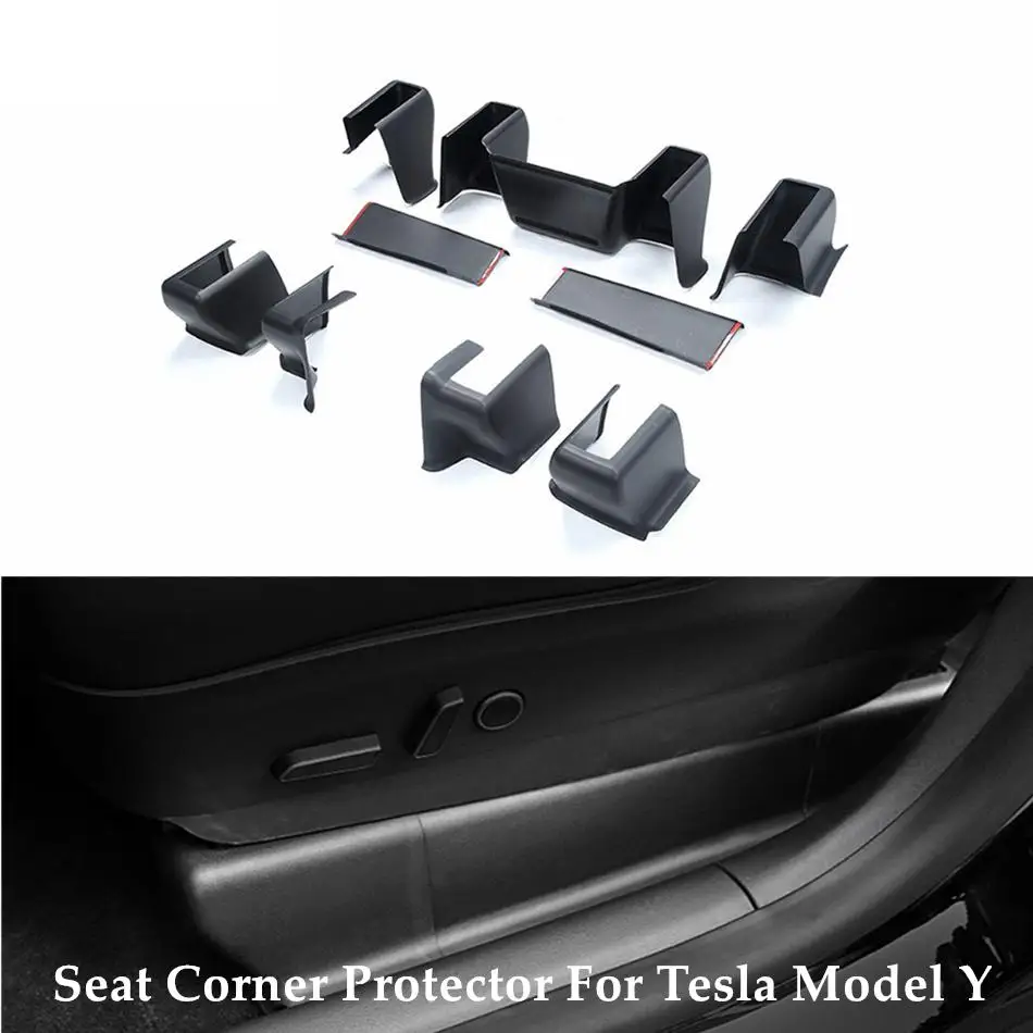 

For Tesla Model Y Surrounded Seat Corner Anti-Kick Guard Cover Back Track Protector Cap Kits Anti-scratch Safety Accessories