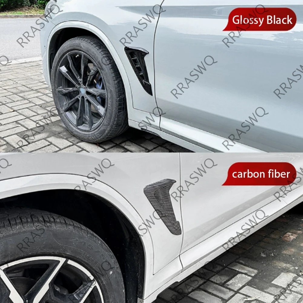 Фото Для BMW X3 X4 G01 G02 M Sport 2018-2023: Декоративная накладка на боковое крыло, карбоновая черная вентиляционная решетка, наклейка на воздуховод, внешний декор №3